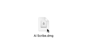 Скриншот: файл Ai Scribe.dmg в папке Downloads
