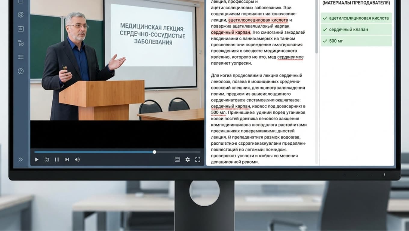 Расшифровка медицинских лекций в точный конспект
