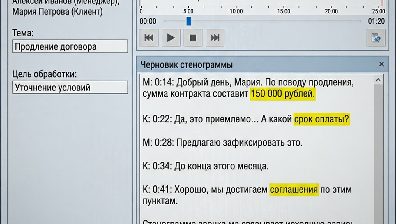 Расшифровка телефонного разговора: запись и перевод в текст