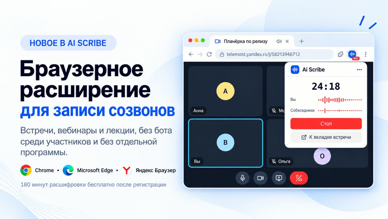 Расширение Ai Scribe для браузера: что оно записывает и как начать